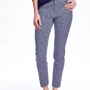 Old Navy Blue Floral Print Pixie Ankle Pants 12